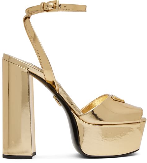 prada gold shoes.